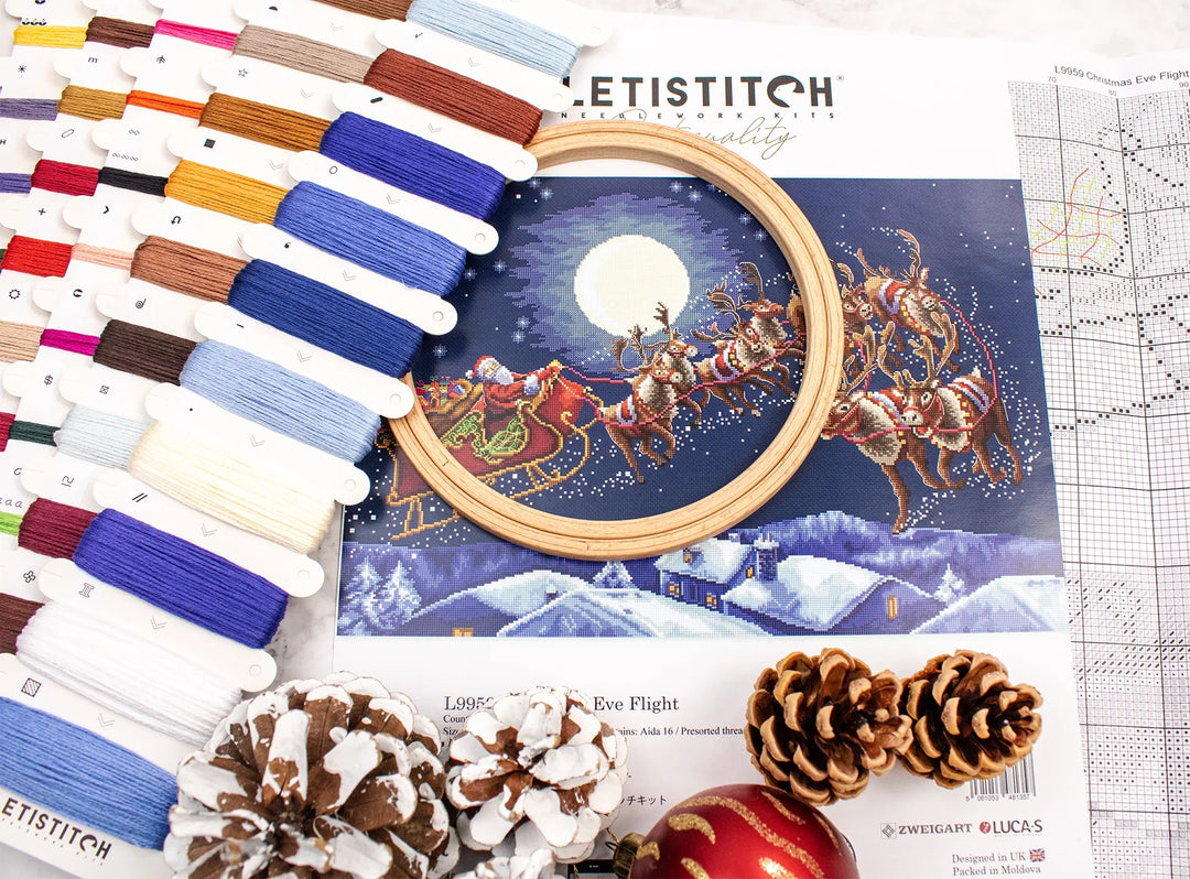 Christmas Eve Flight Counted Cross Stitch Kit by Letistitch L9959