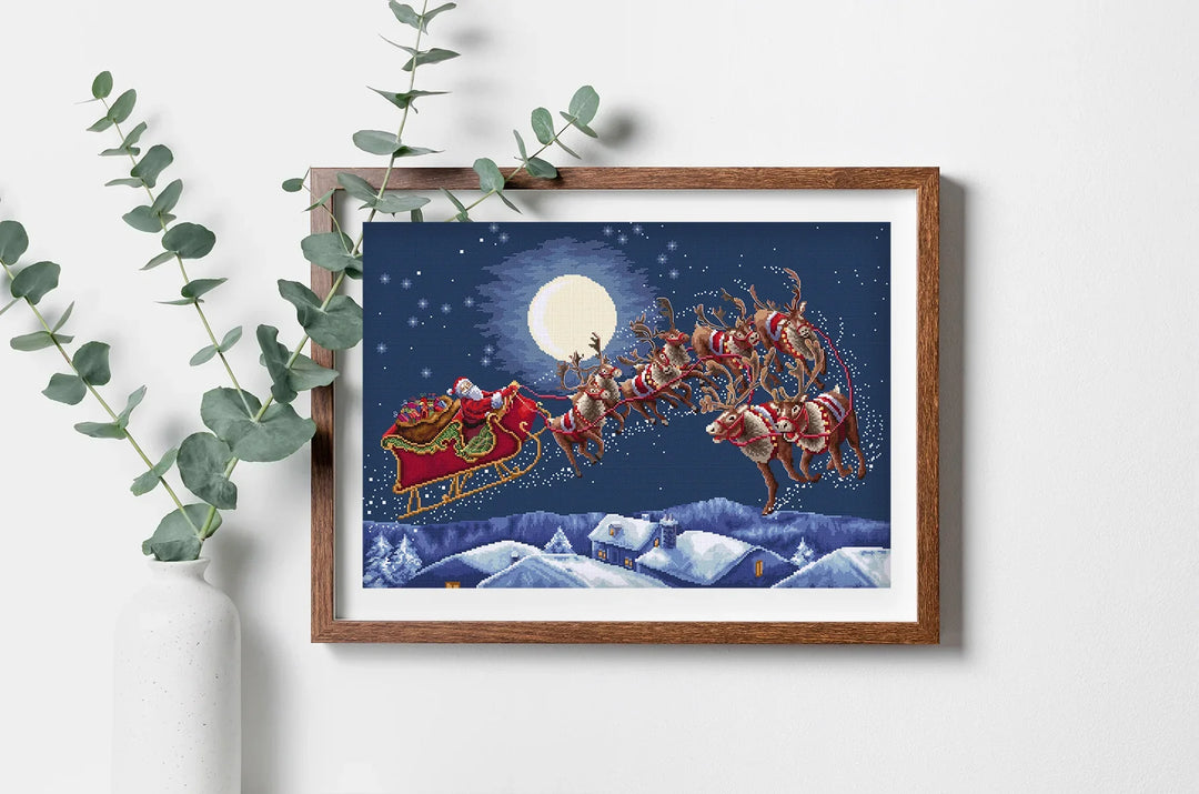 Christmas Eve Flight Counted Cross Stitch Kit by Letistitch L9959