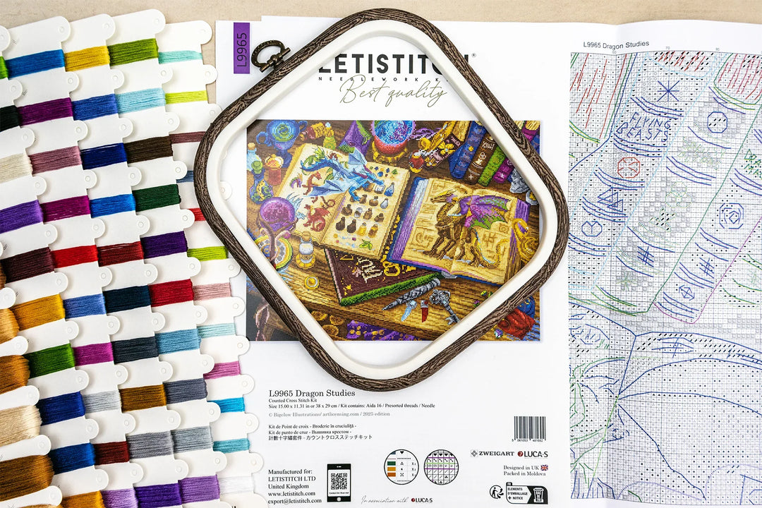 Dragon Studies Counted Cross Stitch Kit by Letistitch L9965