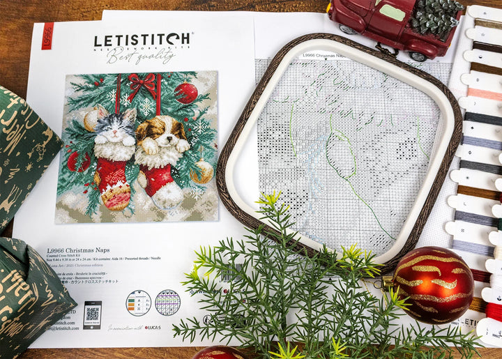 Christmas Naps Counted Cross Stitch Kit by Letistitch L9966