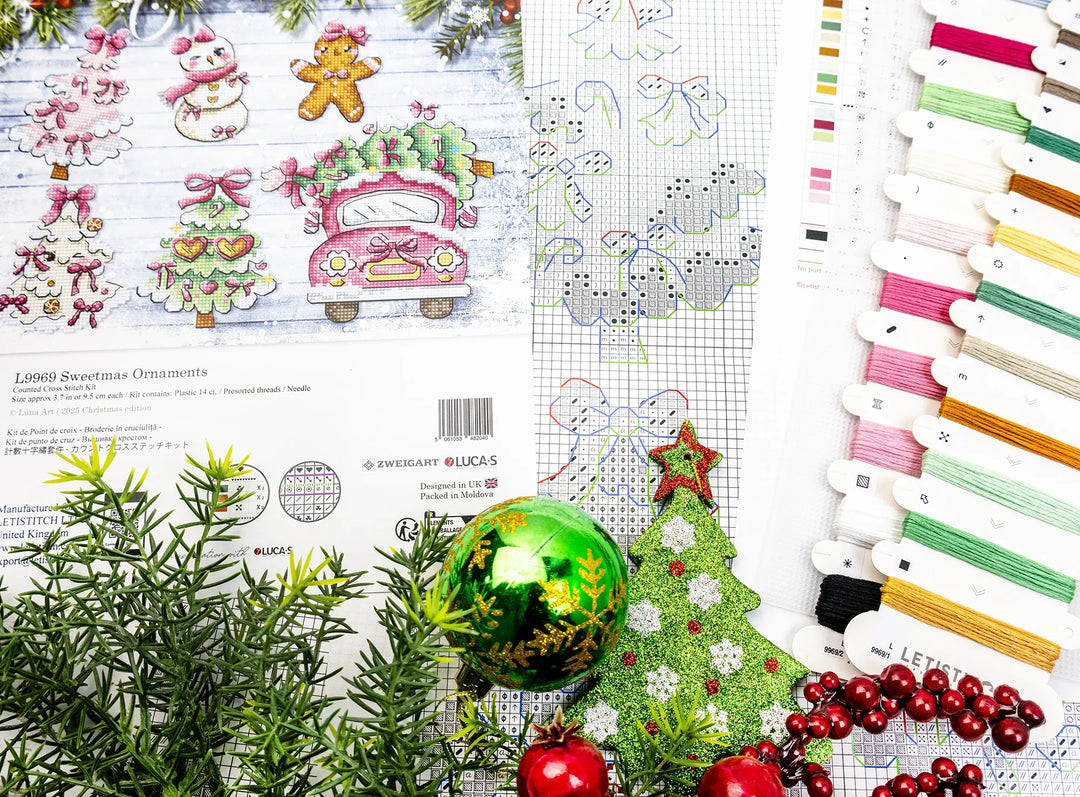 Sweetmas Ornaments Counted Cross Stitch Kit by Letistitch L9969