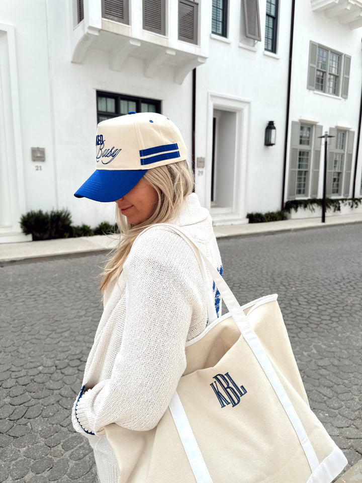 Booked and Busy - Royal Blue Vintage Trucker Hat