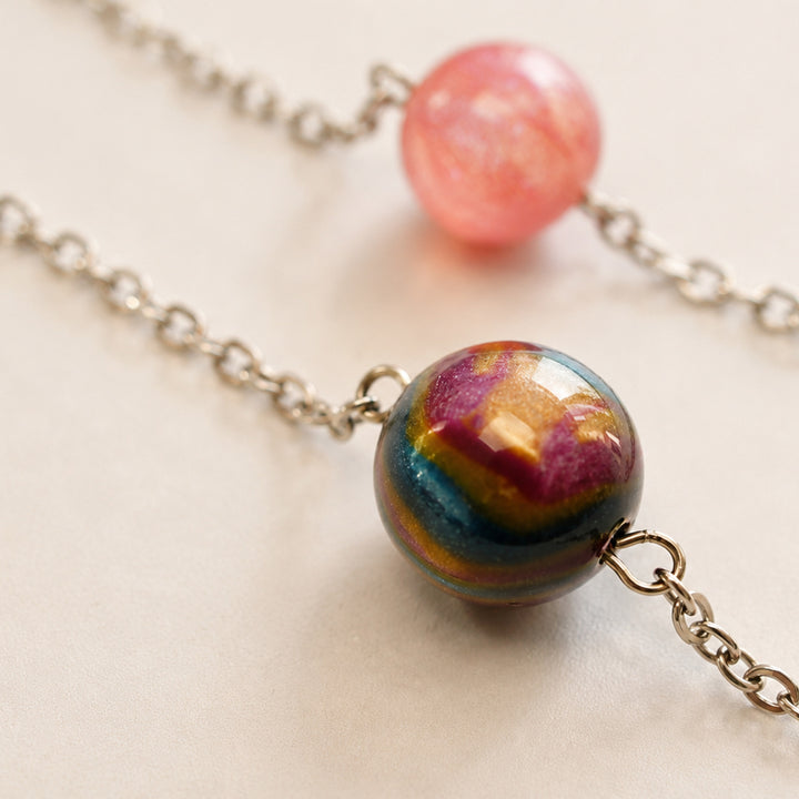 UFO Girl and Space Cat Necklace by Laliblue | Space Adventures Collection