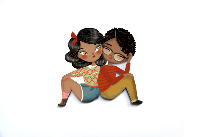Puzzle with girl of African descent brooch by Laliblue