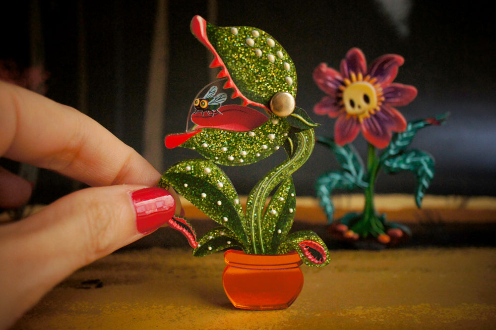 Carnivorous Plant Brooch by Laliblue