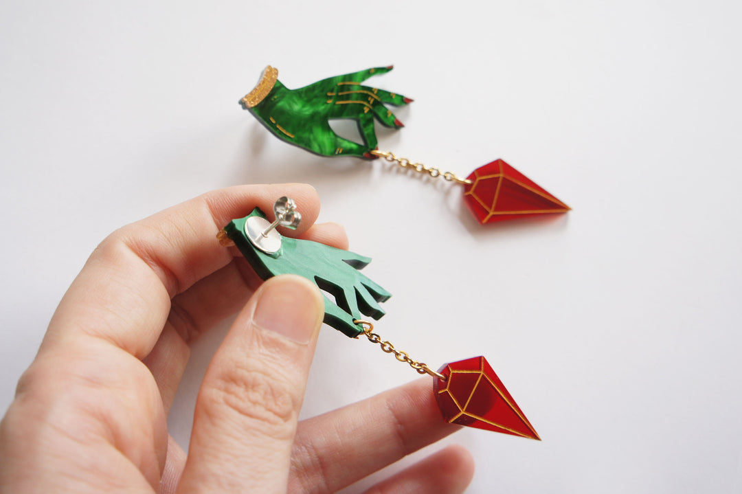 Witch Pendulum Halloween Earrings by Laliblue