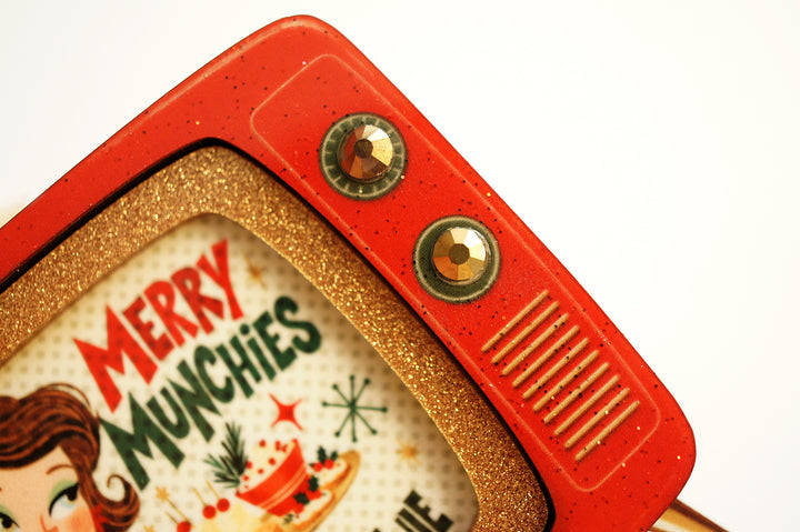Merry Munchies brooch back with locking pin, LaliBlue Christmas jewelry