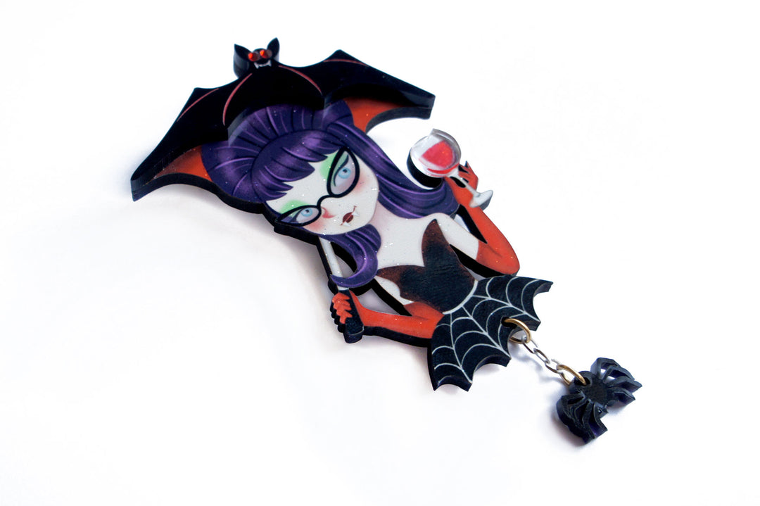 Vampiress w/ Wine Brooch by Laliblue