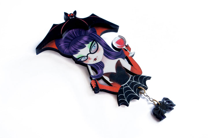 Vampiress w/ Wine Brooch by Laliblue