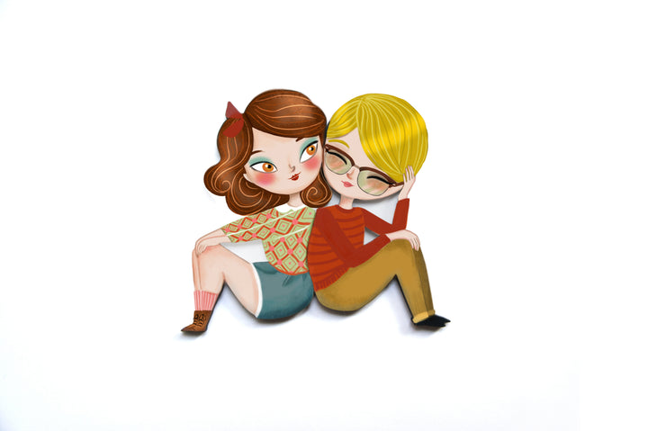 Puzzle with redhead girl brooch by Laliblue