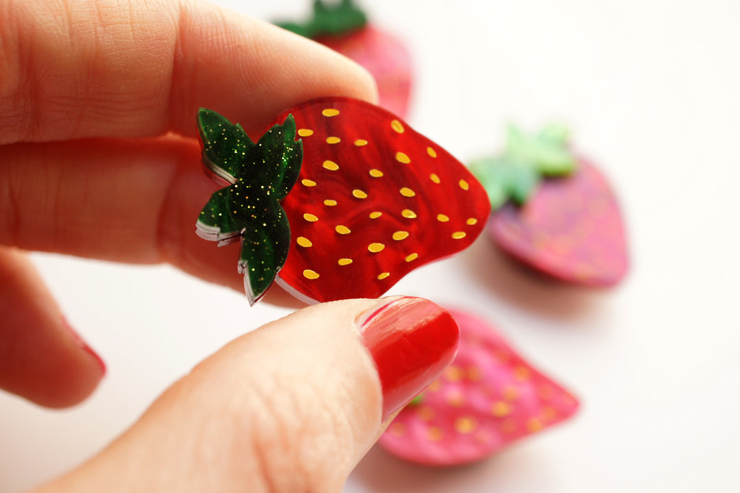 Set of 4 Strawberry Button Covers by Laliblue, image 3