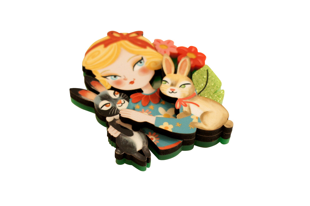 Rabbit Lover Brooch by Laliblue