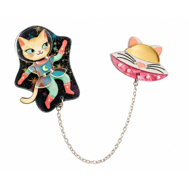 Cat Connection Double Brooch by Laliblue | Space Adventures Collection