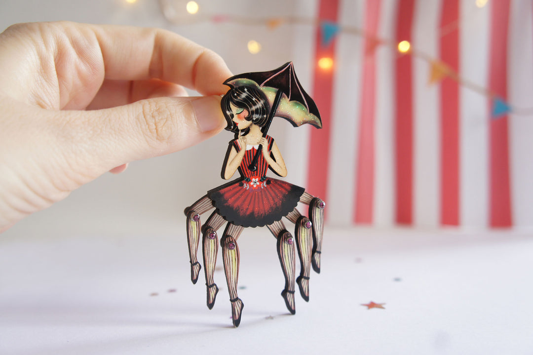 Spider Woman with Web Brooch by Laliblue