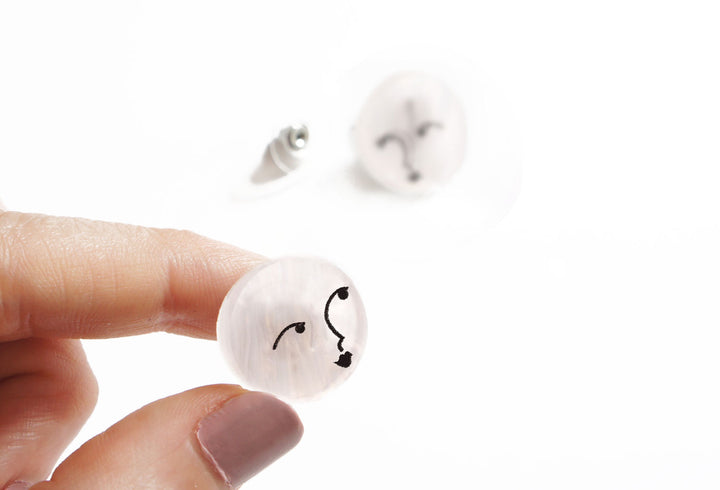 Hand and Moon Earrings by Laliblue