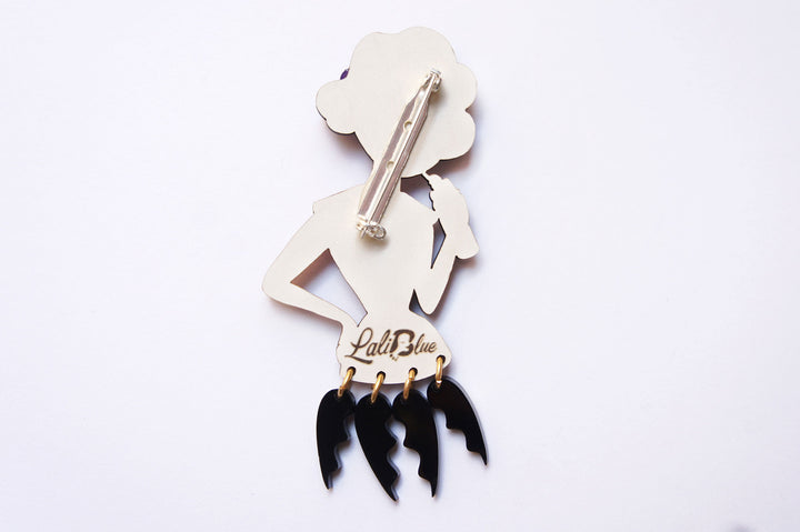 Vampire Bat Woman Brooch by Laliblue