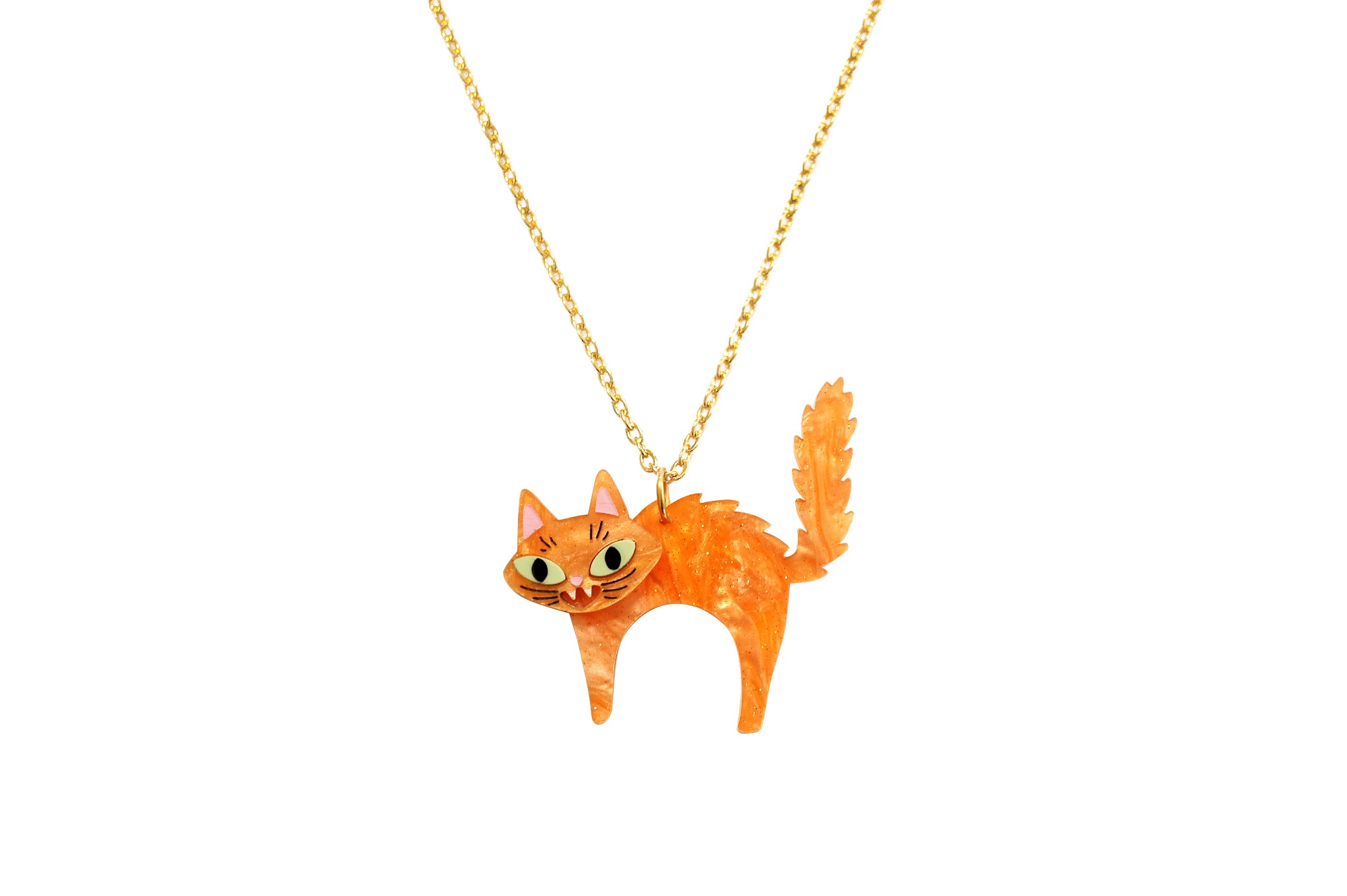 Scared Cat Halloween Necklace | LaliBlue Midnight Cinema