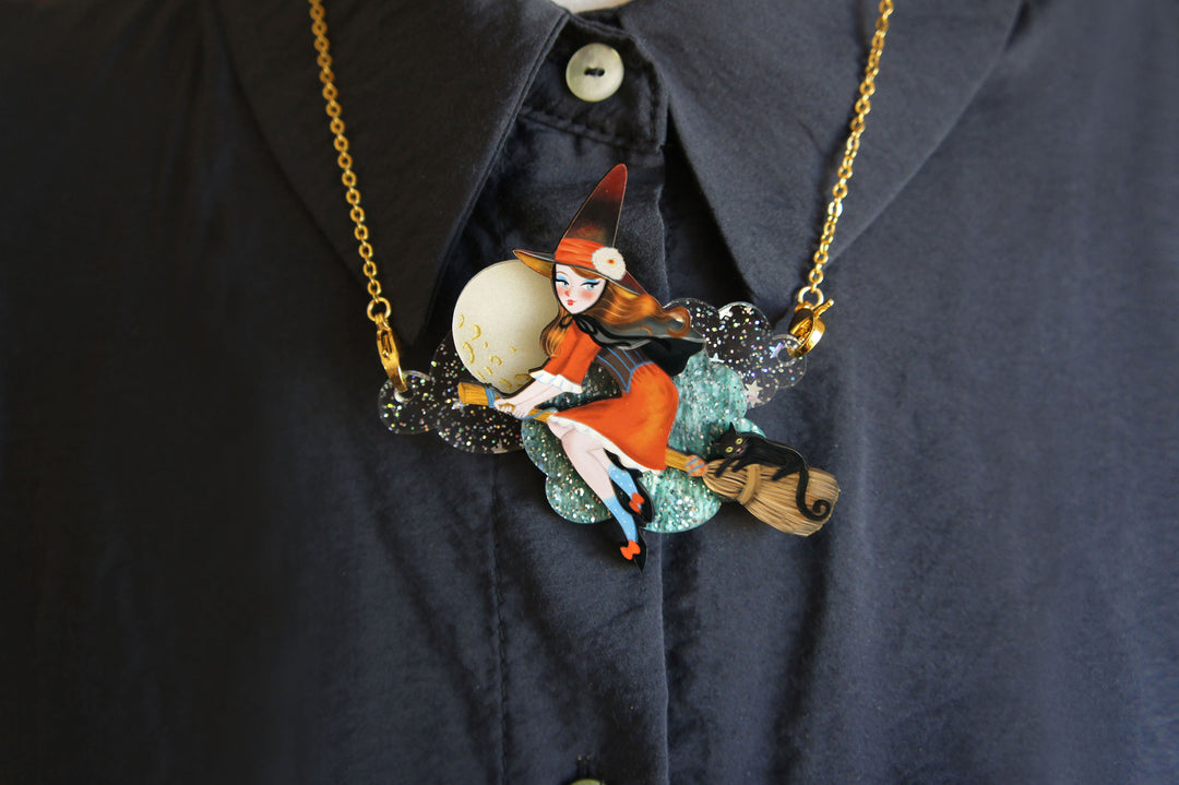 Witch Convertible Necklace-Brooch by Laliblue