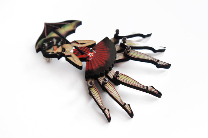 Spider Woman with Web Brooch by Laliblue
