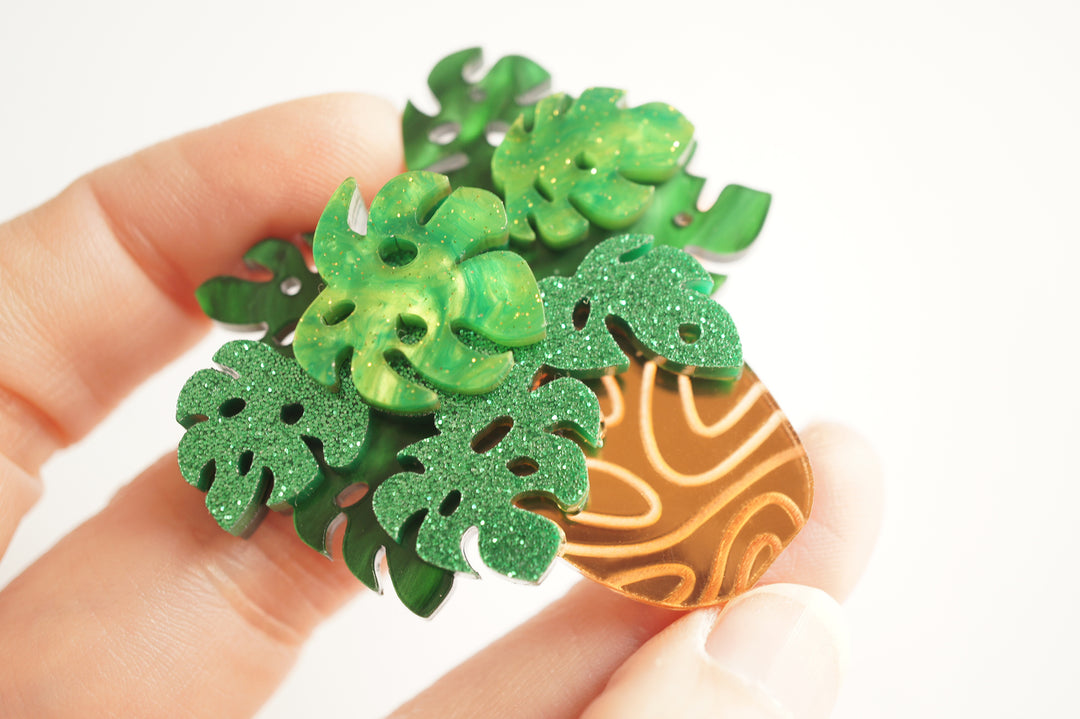 Monstera Brooch by Laliblue, image 3