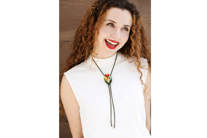 Flower and Snail Bolo Necklace by Laliblue, image 4