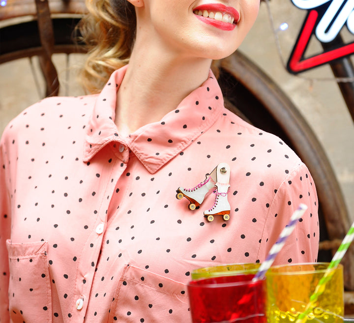Roller Skates Brooch by Laliblue