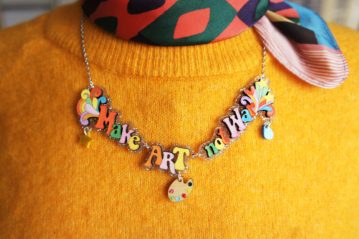 Make Coffee Not War Necklace