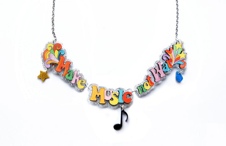 Make Coffee Not War Necklace