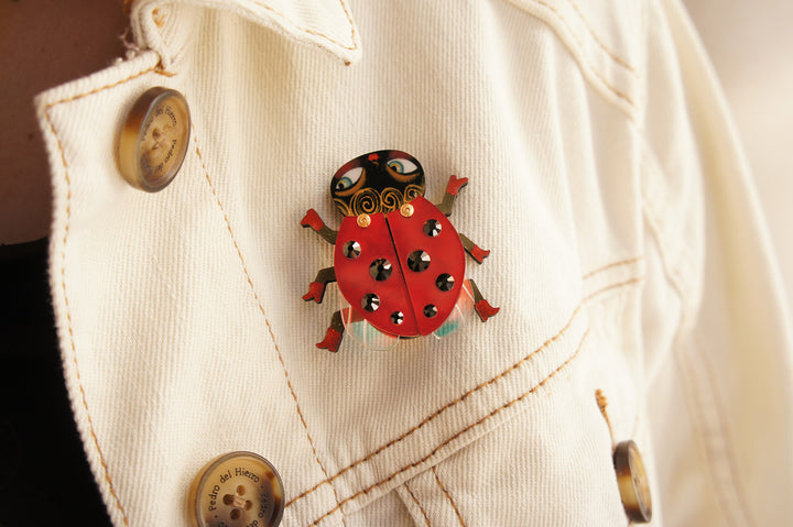 Ladybug Brooch by Laliblue