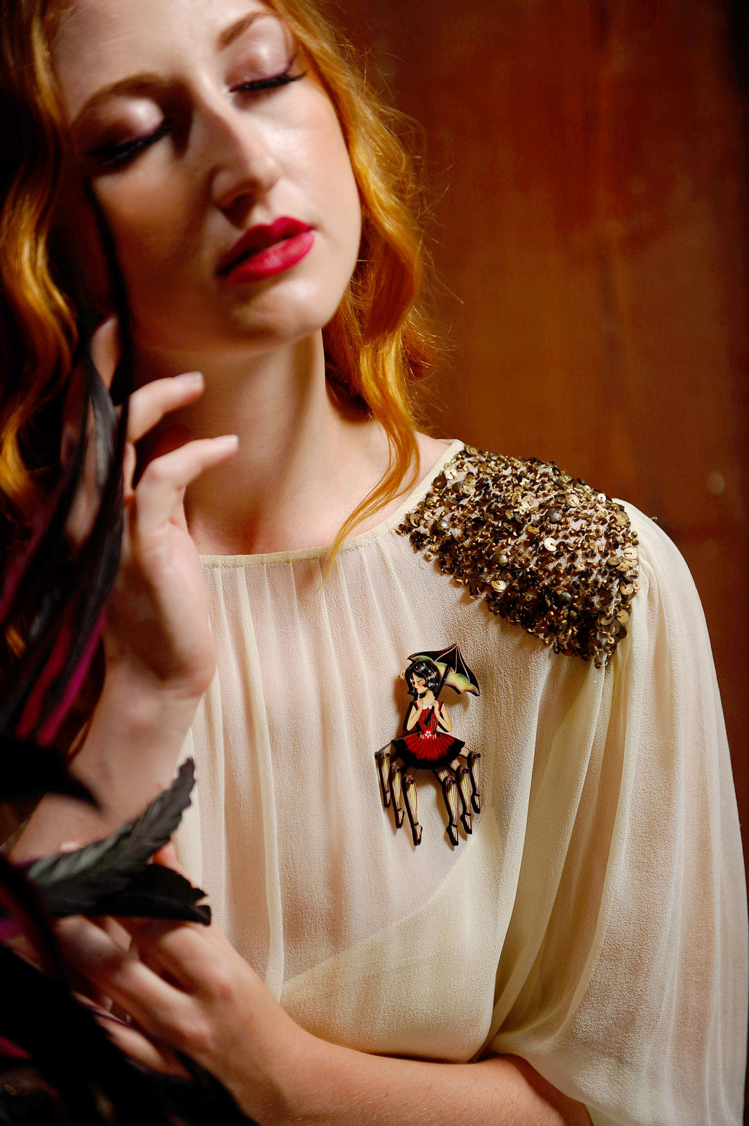 Spider Woman Halloween Brooch