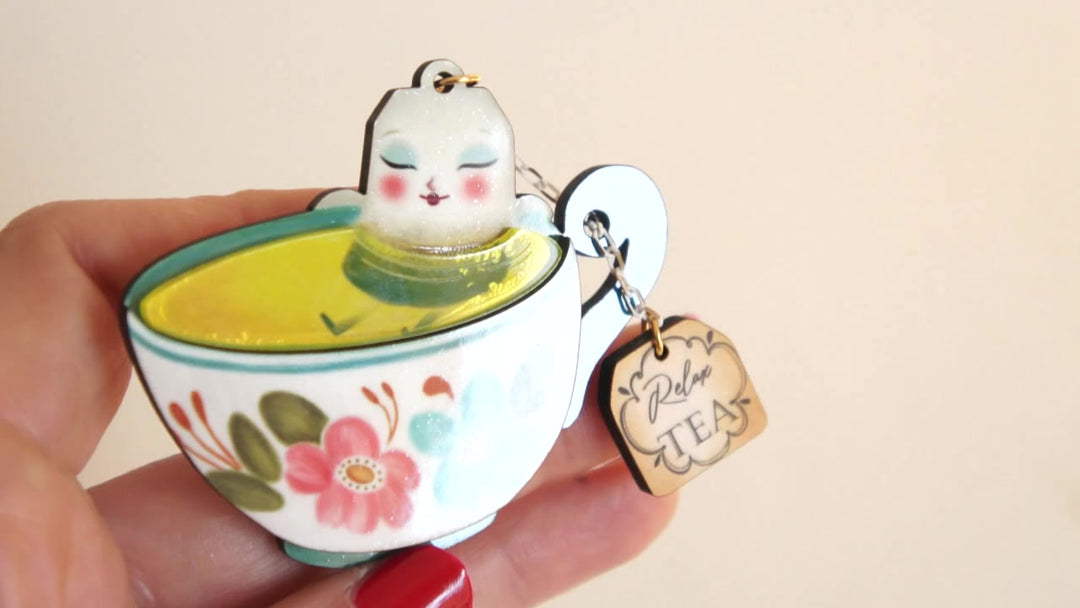 Relax Tea Brooch by Laliblue