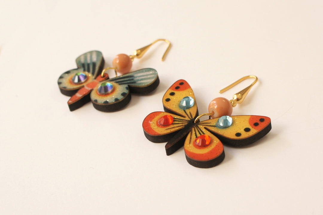 Multicolor Butterfly Earrings by Laliblue