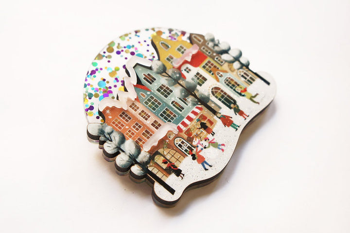 Snowy City Brooch by LaliBlue