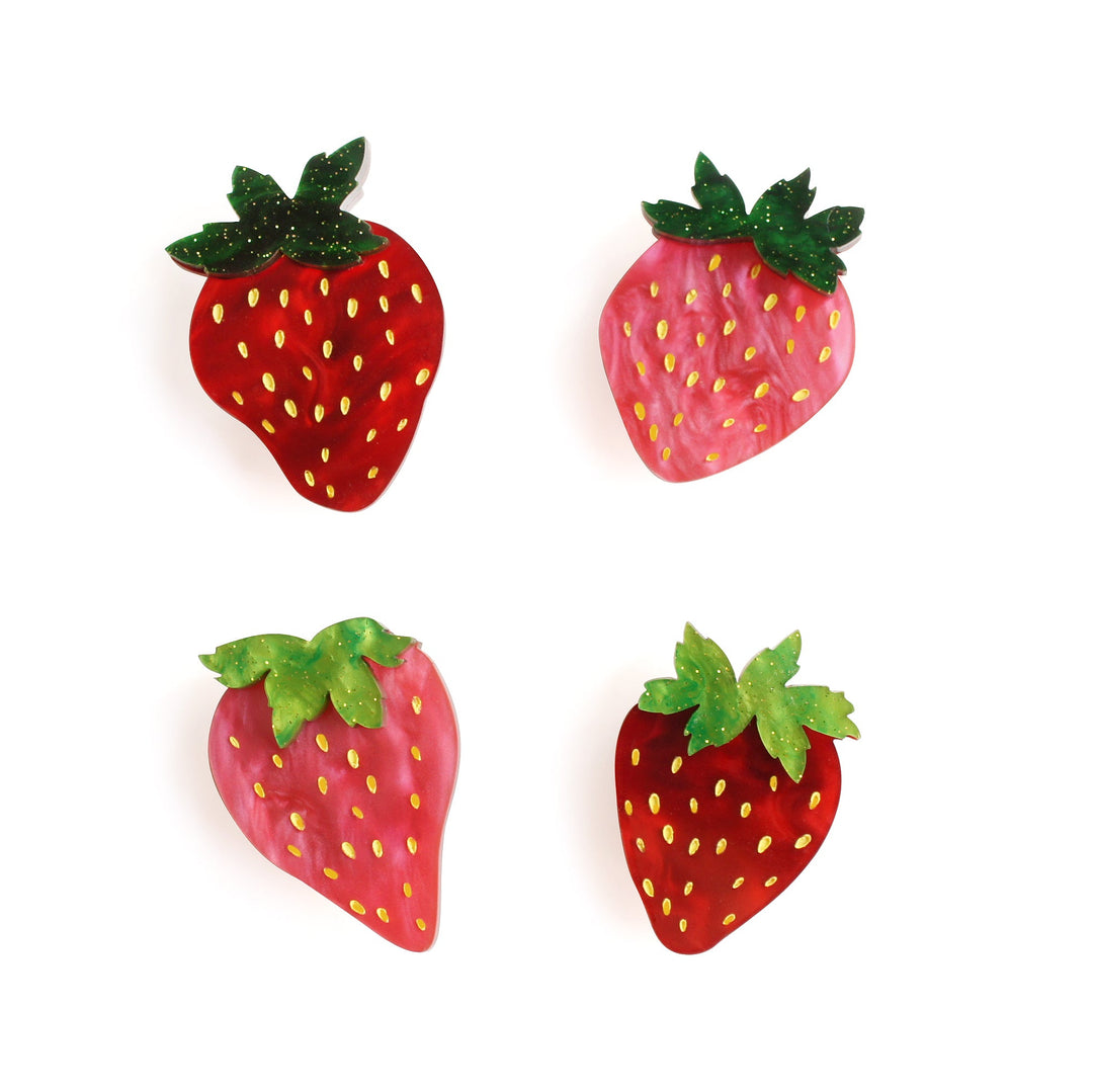 Set of 4 Strawberry Button Covers by Laliblue