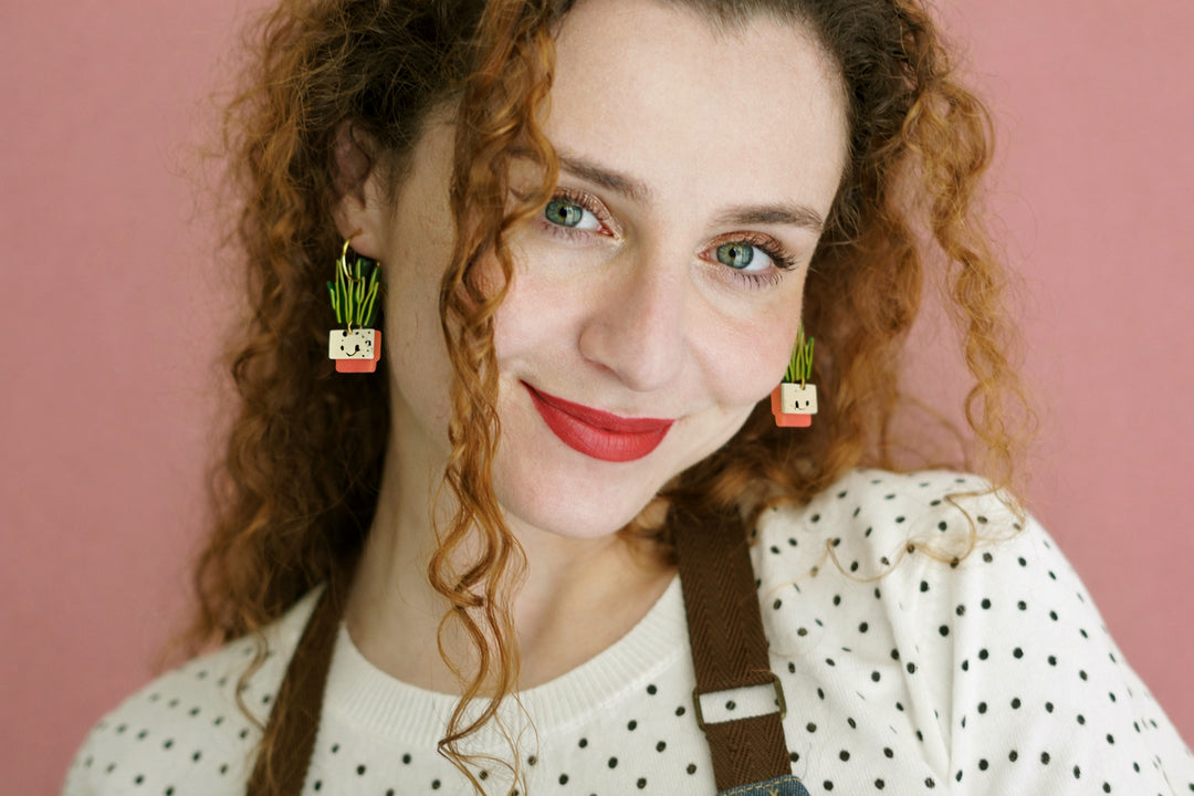 Sansevieria Hoop Earrings image 2