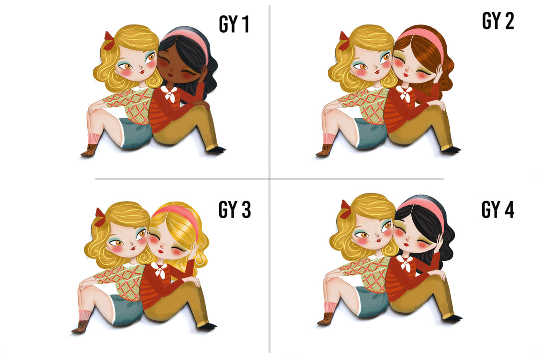 Puzzle with blonde girl brooch by Laliblue