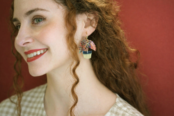 Alocasia Hoop Earrings by Laliblue, image 2