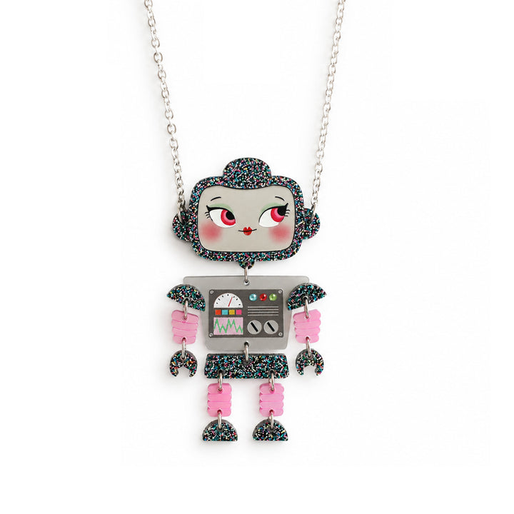 Retro Robot Girl Necklace by Laliblue | Space Adventures Collection