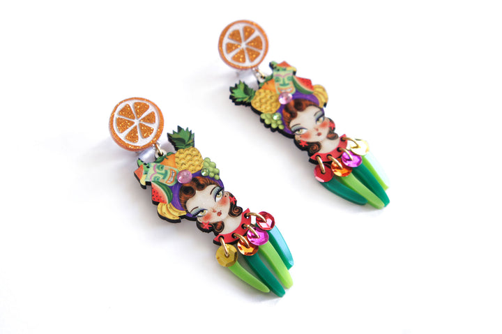 Tropical Tiki Girl Earrings