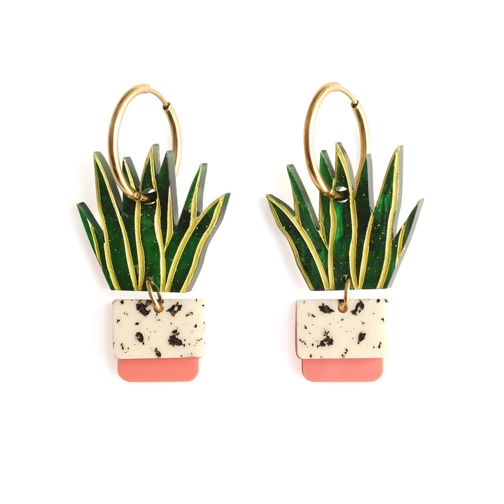 Sansevieria Hoop Earrings
