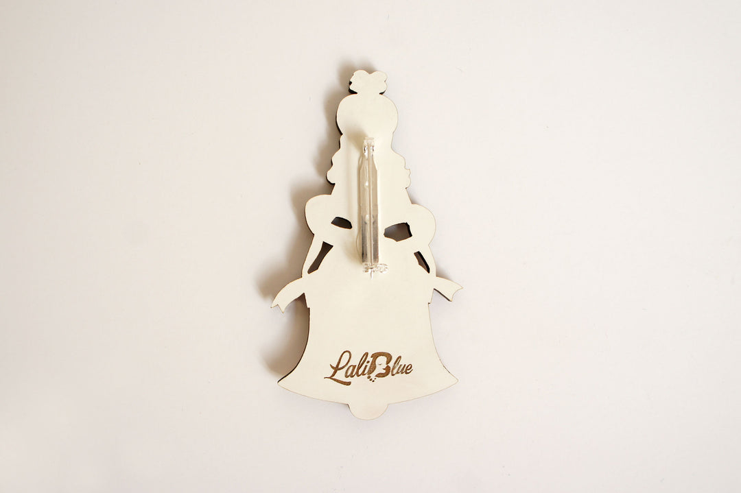 Christmas Bell Girl Brooch by Laliblue