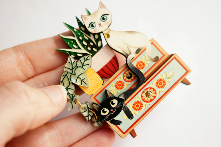 Kittens and Plants Brooch by Laliblue, image 3