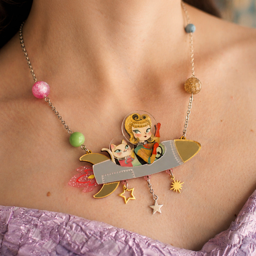 Space Rocket Necklace by Laliblue | Space Adventures Collection