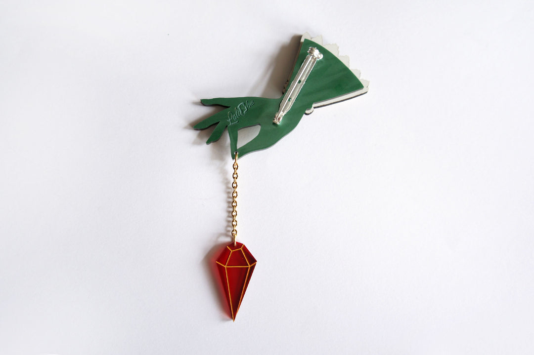 Witch Pendulum Halloween Brooch by Laliblue