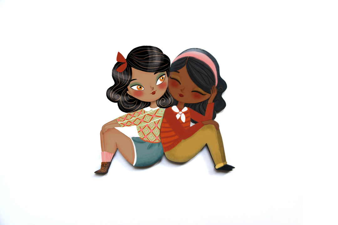 Puzzle with girl of African descent brooch by Laliblue