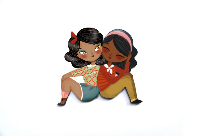 Puzzle with girl of African descent brooch by Laliblue