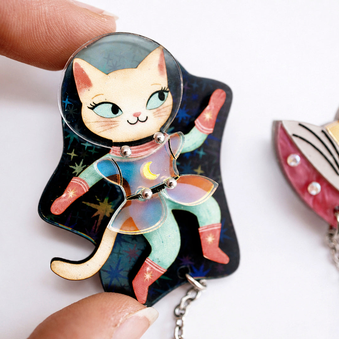 Cat Connection Double Brooch by Laliblue | Space Adventures Collection