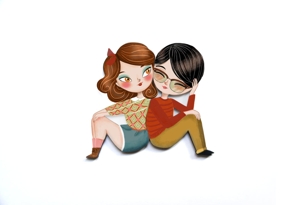 Puzzle with redhead girl brooch by Laliblue