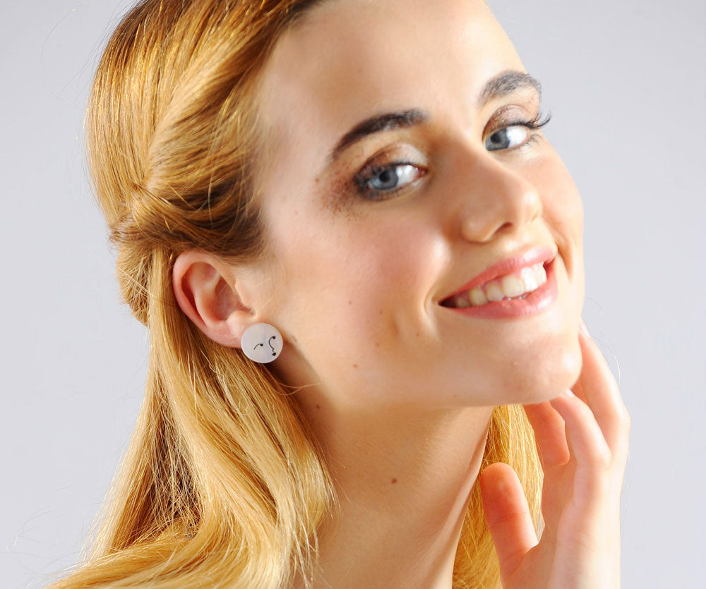 Hand and Moon Earrings by Laliblue