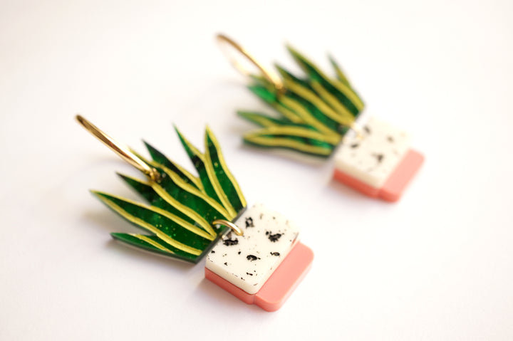 Sansevieria Hoop Earrings image 3